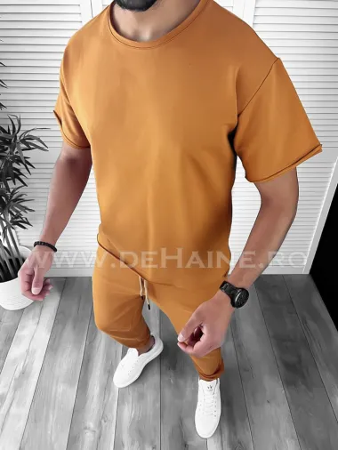 Trening barbati maro pantaloni + tricou oversize B7984 25-4.1